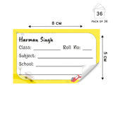 School Book Label - Construction Vehicle