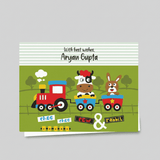 Personalised Gift Notecard - Cow & Rabbit