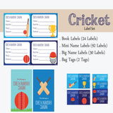 Cricket Theme Label Set