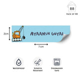 Waterproof Labels - Cute Construction vehicles