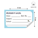 School Book Label - Cute Construction Vehicles