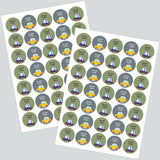 Round Water Proof Label - Cute Car