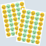 Round Water Proof Labels - Cute cat