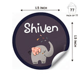 Round Water Proof Labels - Cute elephant