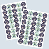 Round Water Proof Labels - Cute elephant