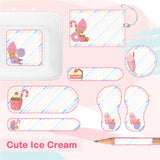 Cute Ice Cream Name Label