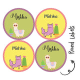 Round Water Proof Labels - Cute Llama