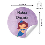 Round water proof label - Cute Mermaid