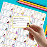 School Book Label - Cute Princess