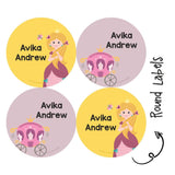 Round water proof label - Cute Princess