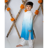 Shaded Kurta with Motif Set - Blue