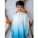 Shaded Kurta with Motif Set - Blue