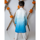 Shaded Kurta with Motif Set - Blue