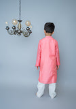 All Over Embroidered Kurta Set - Peach