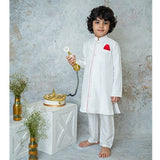 Silk Sherwani with Contrast Detailing