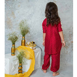 Mirror Yoke Kurta Set - Red