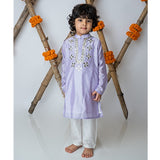 Mirror embroidery kurta Set - Light Blue