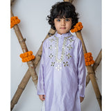 Mirror embroidery kurta Set - Light Blue