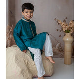 Shaded Kurta with Motif Set - Green