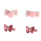 Flutter and Bow Clips (Set of 4)