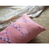 Shape Cushions- Embroidered Bolster Name Pillow - Pink & Purple