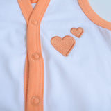 Orange Hearts - Doodle Baby Vests (Set of 2)