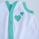 Green Hearts - Doodle Baby Vests (Set of 2)