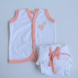 Peach Hearts Babywear Set