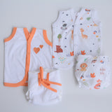 Orange Hearts - Everyday Essentials Nappy & Vest (Set of 4)