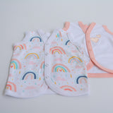 Peach Hearts - Doodle Baby Vests (Set of 2)