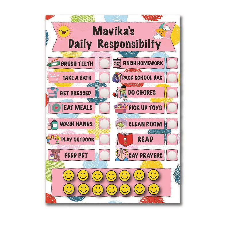Daily Responsibility Chart - Girls