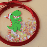 Glitter Shake Ornament - Dino