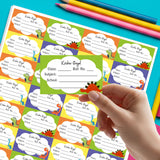 School Book Label - Dino Colours