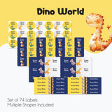 Mixed Waterproof Labels for Kids - Dino World