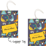 Luggage Tag - Dino Colours
