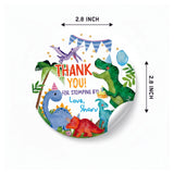 Round thank you label - Dino Party