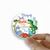 Round thank you label - Dino Party