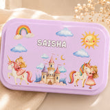Bento Lunch Box Double Compartment - Princess & Unicorn
