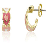 Multi Color Enamel Cut Out Heart Earring