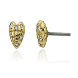 Crystal Quilted Heart Stud Earring