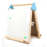 3-in-1 Wooden Tabletop Easel with Blackboard, Whiteboard, Paper Roll, & Accessories