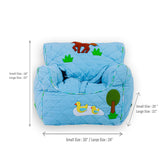 Farm Animal Quilted Blue - BeanChair Cover (Small)