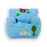 Farm Animal Quilted Blue - BeanChair Cover (Small)