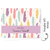 Personalised Gift Notecard - Feather