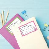 School Book Label - Flamingo