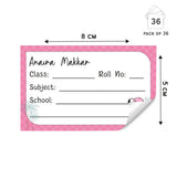 School Book Label - Flamingo