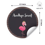 Round Water Proof Labels - Flamingo