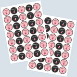 Round Water Proof Labels - Flamingo