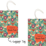 Luggage Tag - Flamingo Flowers