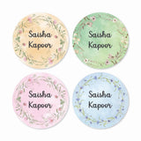 Round waterproof name labels - Floral Bliss